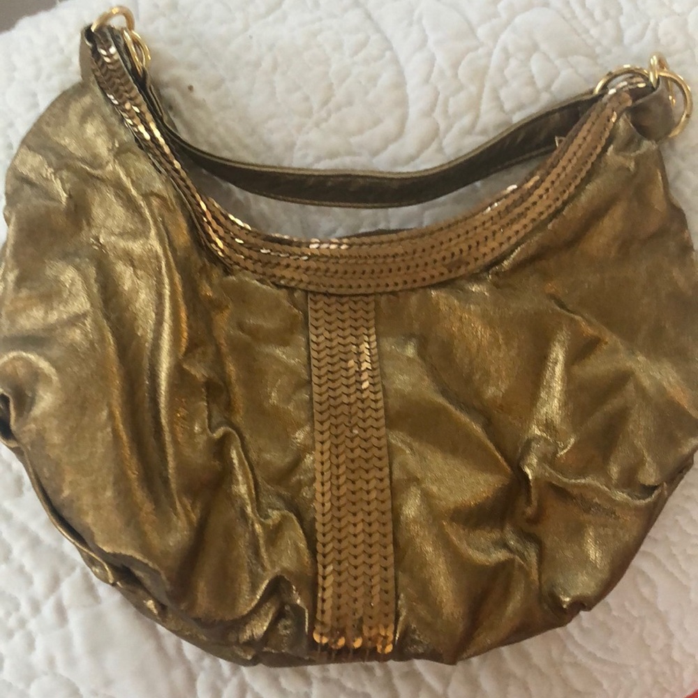 Vintage Gold lame w/ sequins purse & changepurse